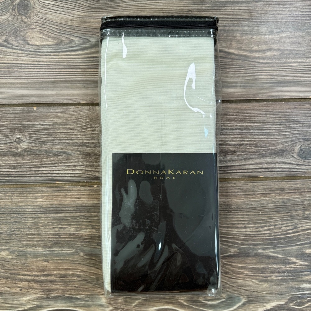 Donna Karan Home Euro 26x26 Sham White Gold Silk Trim Modern Classics New